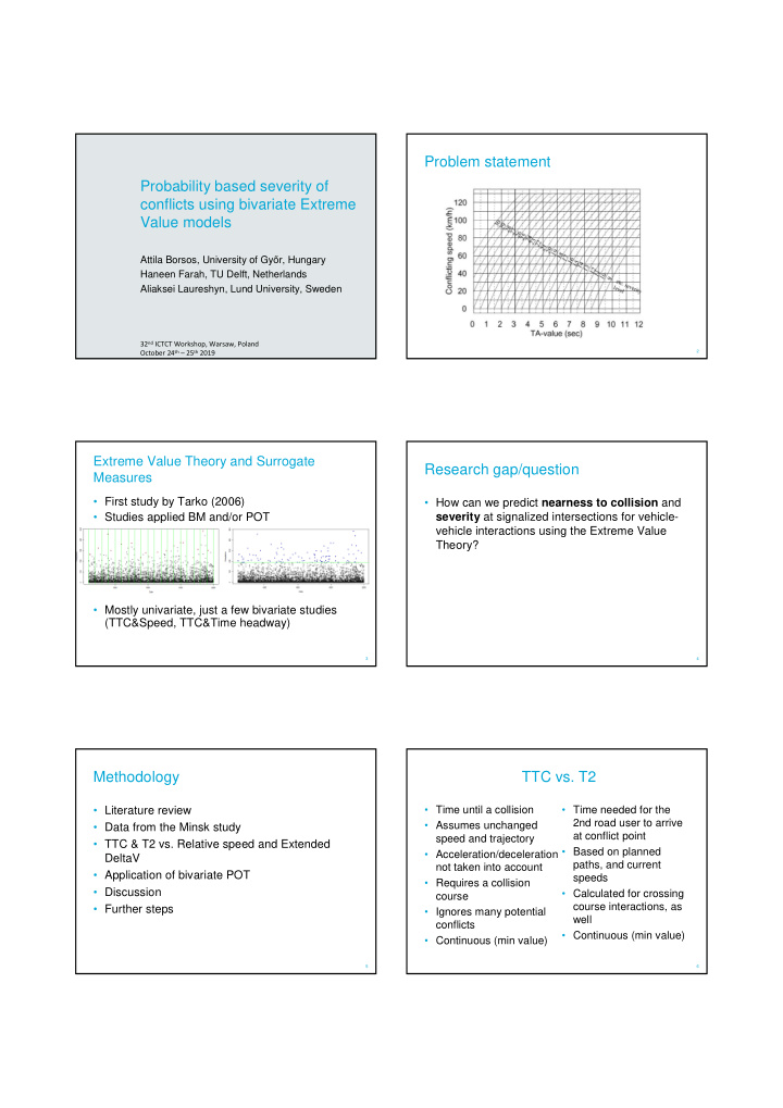 problem statement probability based severity of conflicts