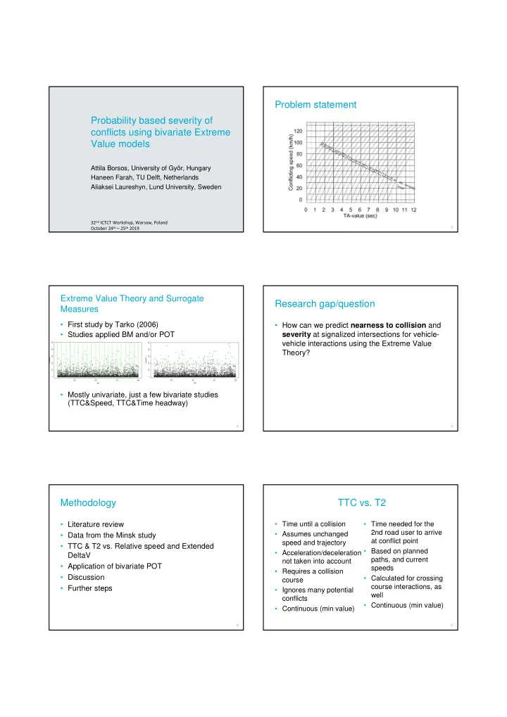 problem statement probability based severity of conflicts