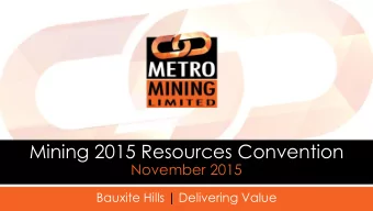 C ORPORATE S NAPSHOT  Heading  Shareholders  Metro Mining  Share Price (A$)  NetWealth  Body copy