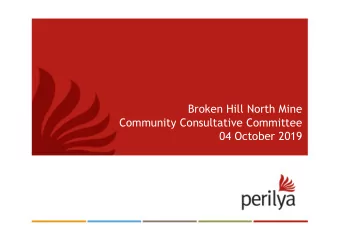 Broken Hill North Mine  Community Consultative Committee  04 October 2019  KPIs  MOD 2  Broken Hill