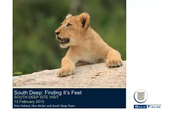 South Deep: Finding Its Feet  SOUTH DEEP SITE VISIT  13 February 2015  Nick Holland, Nico Muller