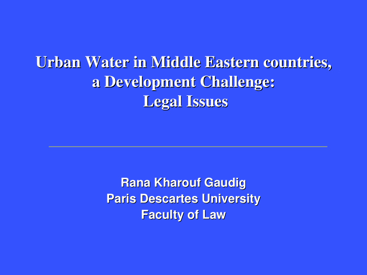 urban water water in middle in middle eastern eastern