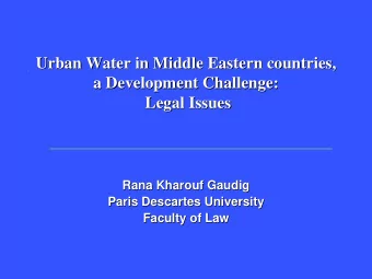Urban Water  Water in Middle  in Middle Eastern  Eastern countries,  countries,  Urban  a