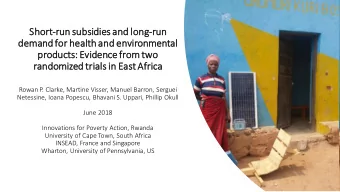 Shor  hort-run  un subs  bsidie  dies and  nd long  ng-run  un  demand  nd fo  for healt  lth and