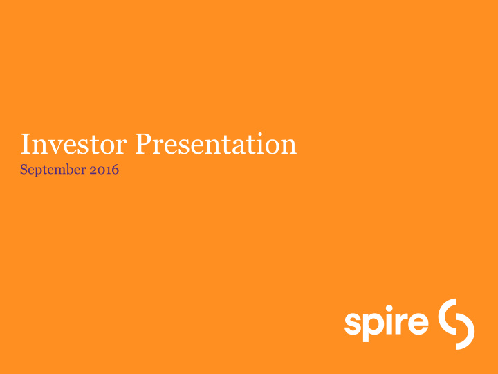 investor presentation