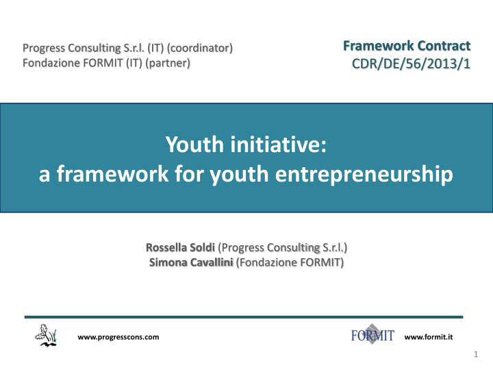 youth initiative a framework for youth entrepreneurship