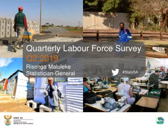 Quarterly Labour Force Survey  Q2:2019  Risenga Maluleke  #StatsSA  Statistician-General South A