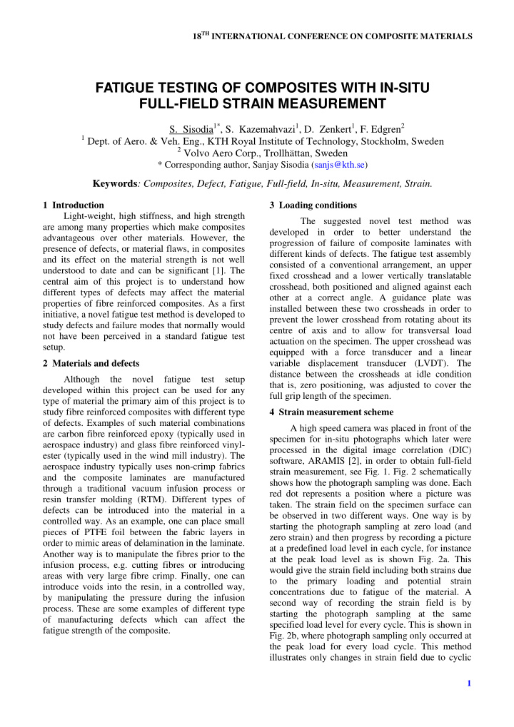 fatigue testing of composites with in situ full field