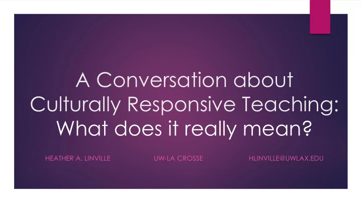culturally responsive teaching
