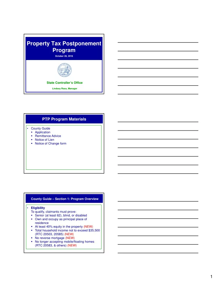 property tax postponement program