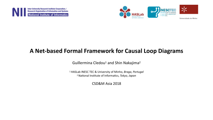a net based formal framework for causal loop diagrams
