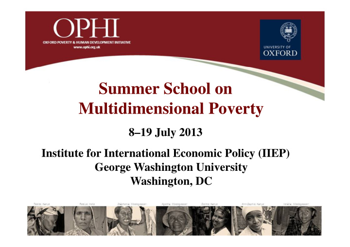 summer school on multidimensional poverty