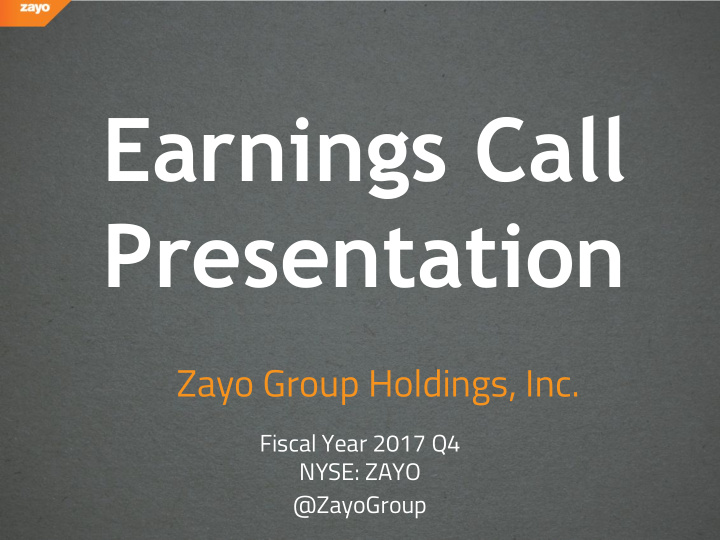 earnings call presentation
