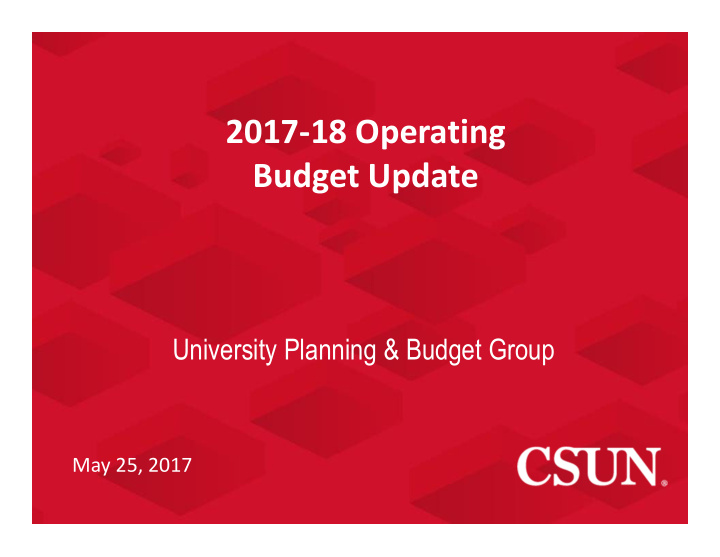 2017 18 operating budget update