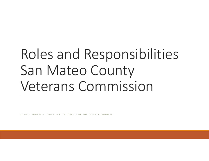 roles and responsibilities san mateo county veterans