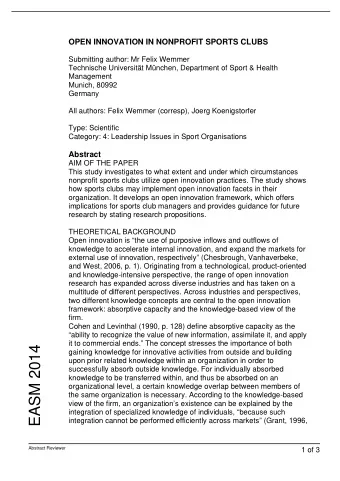 EASM 2014  gaining knowledge for innovative activities from outside and building  upon prior
