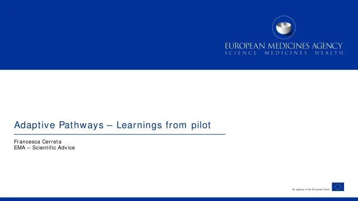 adaptive pathways learnings from pilot