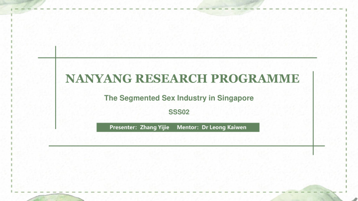 nanyang research programme