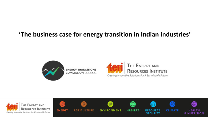 the business case for energy transition in indian