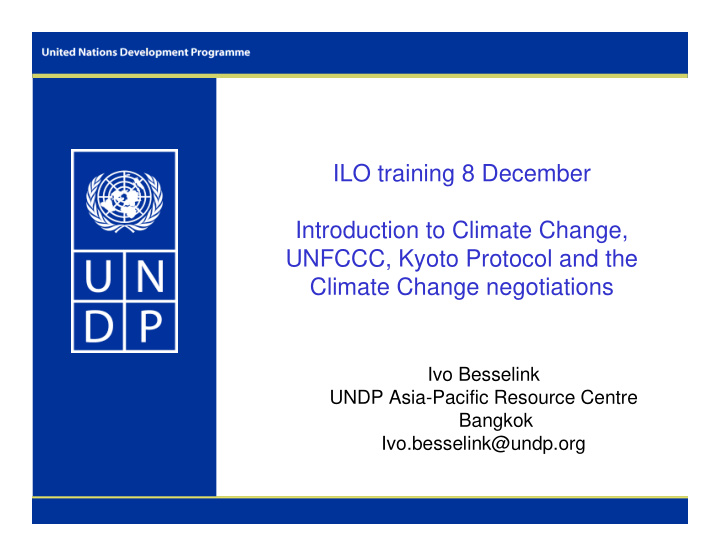 ilo training 8 december introduction to climate change