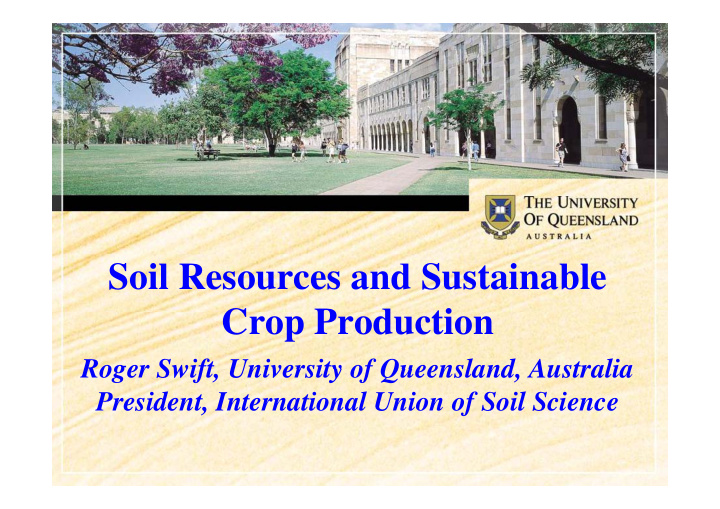 soil resources and sustainable c crop production p d ti