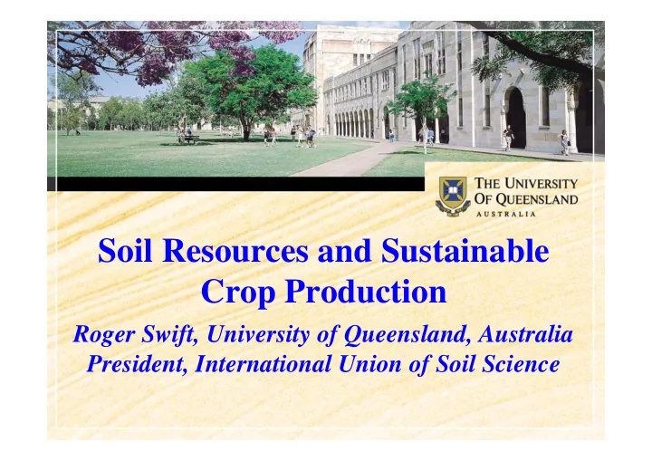 soil resources and sustainable c crop production p d ti