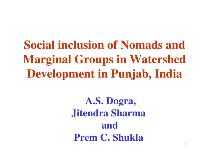 social inclusion of nomads and marginal groups in