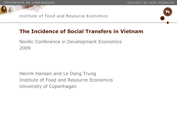 the incidence of social transfers in vietnam