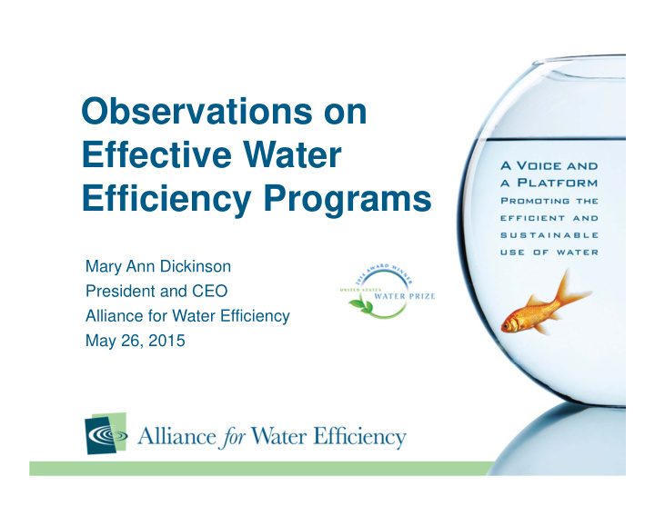 observations on effective water efficiency programs