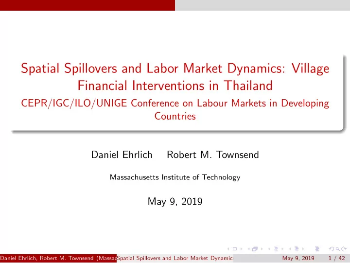 spatial spillovers and labor market dynamics village