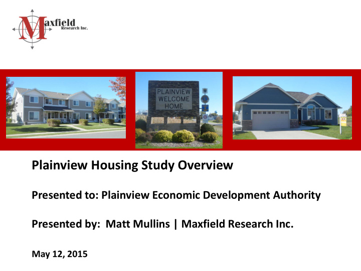 plainview housing study overview