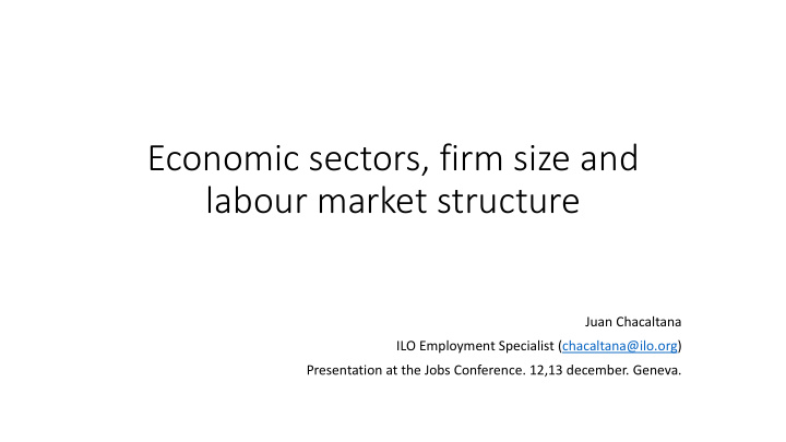 labour market structure