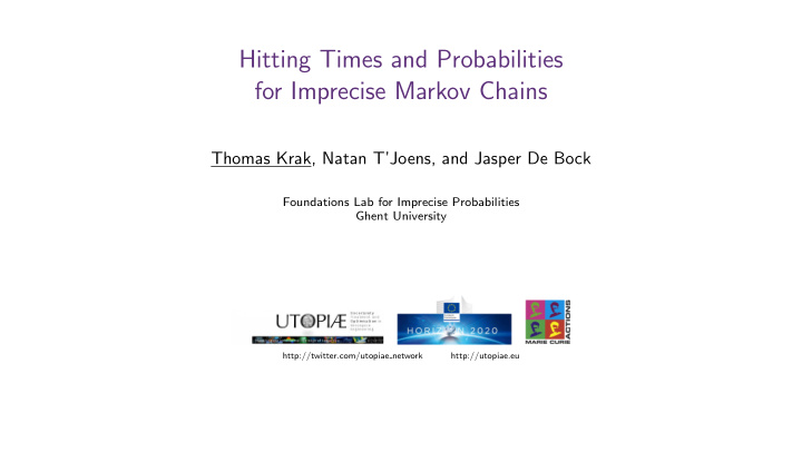 hitting times and probabilities for imprecise markov