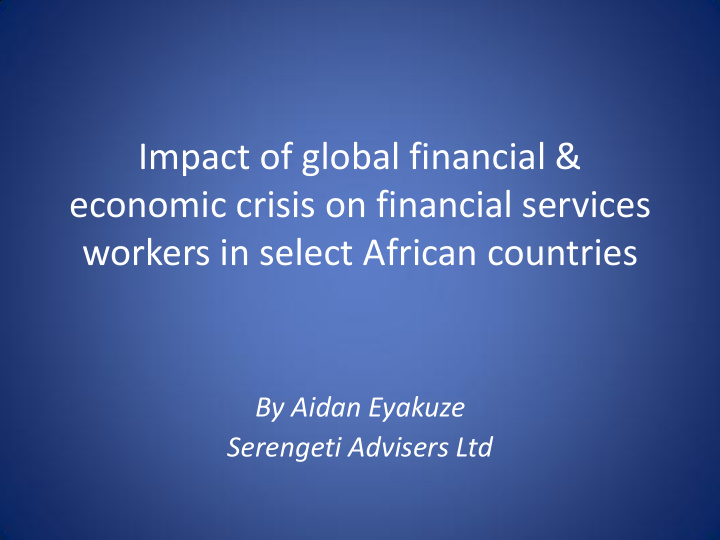 impact of global financial