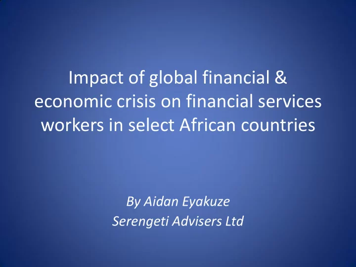 impact of global financial