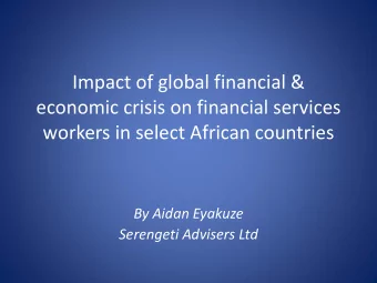 Impact of global financial &amp;  economic crisis on financial services  workers in select African