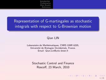 Representation of G-martingales as stochastic  integrals with respect to G-Brownian motion  Qian