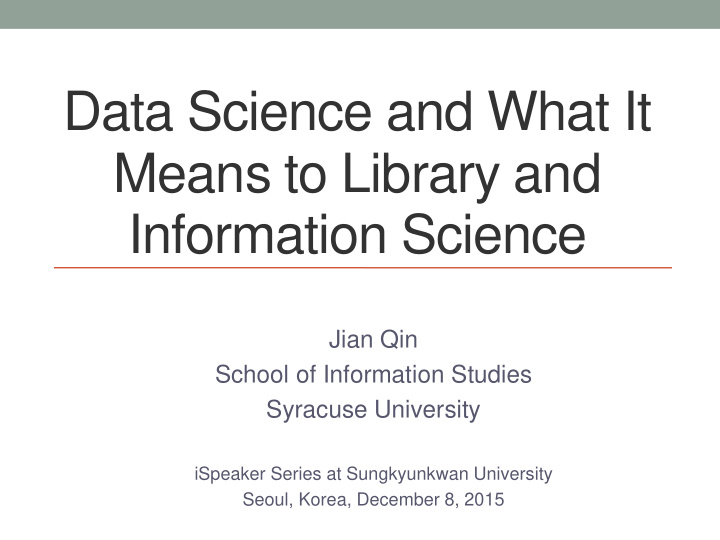 data science and what it means to library and information