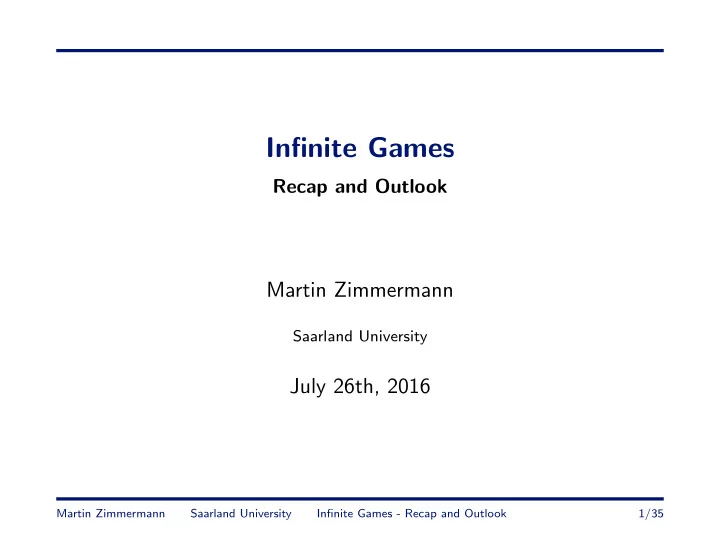 infinite games