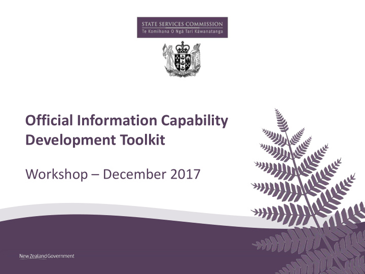 official information capability development toolkit