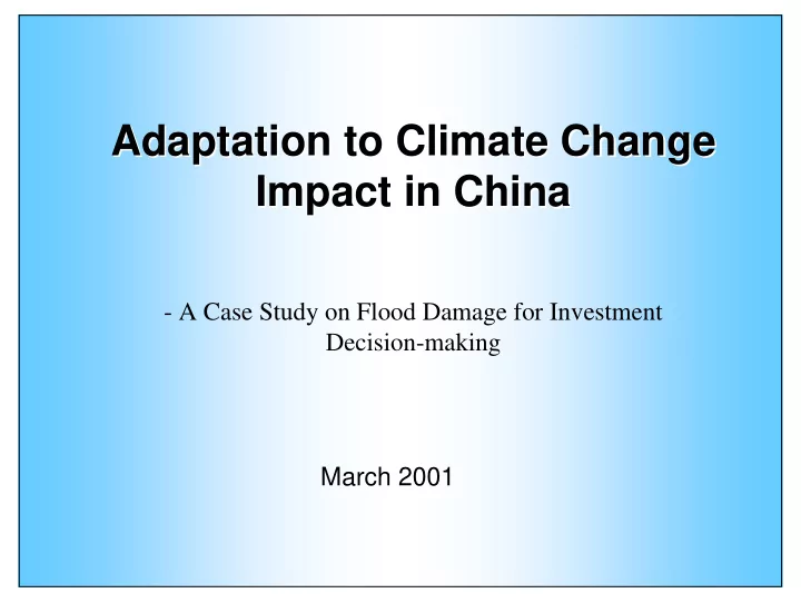 adaptation to climate change adaptation to climate change