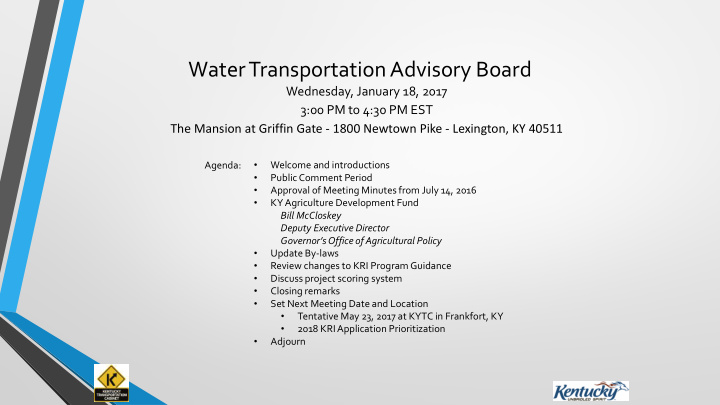 water transportation advisory board