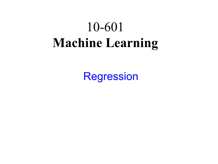 10 601 machine learning