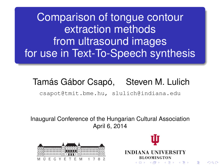 comparison of tongue contour extraction methods from