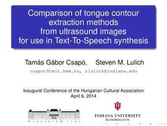 Comparison of tongue contour  extraction methods  from ultrasound images  for use in Text-To-Speech