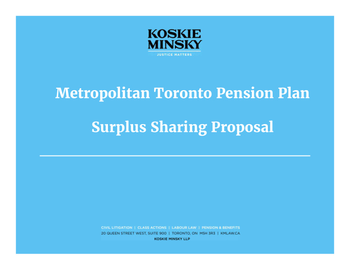 metropolitan toronto pension plan surplus sharing