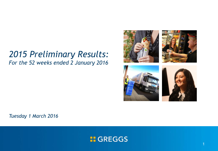 2015 preliminary results