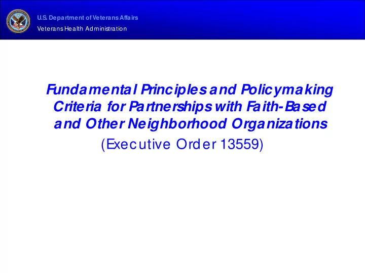 fundamental principles and policymaking criteria for