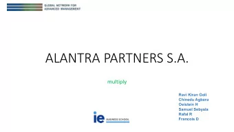 ALANTRA PARTNERS S.A.  multiply  Ravi Kiran Goli  Chinedu Agbara  Oeistein H  Samuel Sebyala  Rafal