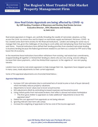 The Regions Most Trusted Mid-Market  Property Management Firm  How Real Estate Appraisals are